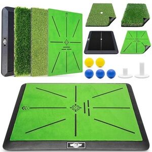 Premium Golf Training Mat Set with Green and Black Design